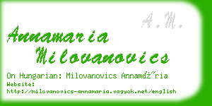 annamaria milovanovics business card